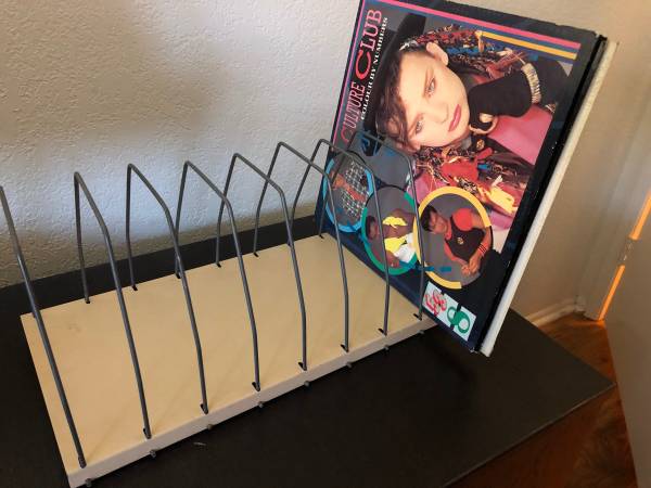 Rack Vinyl Records Albums Stand Organizer Metal Post Industrial vintag 1