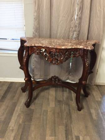TABLE WITH MARBLE TOP  STONE 1