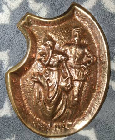 Vintage Cast Bronze Risque Decorative Ashtray WWI Era Germany Soldier- 1