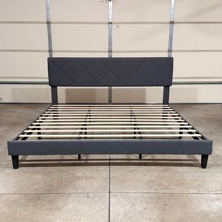 New King Bed Frame - Dark Gray (Can Deliver) 1