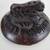African Tribal Art Hand Carved Wood Bowl & Lid Elephant Rhino Buffalo 7 thumbnail
