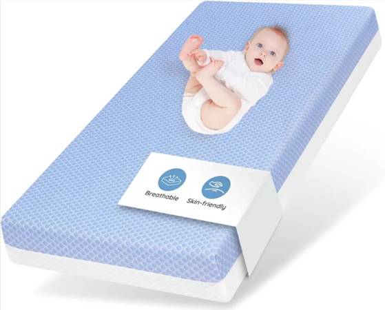 Double-sided memory foam baby bed mattress, 52 x 27.6 x 5.5 inches 1