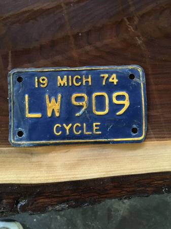Motorcycle license plate 1