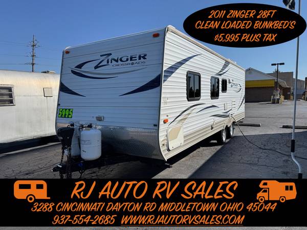 2011 CROSSROADS ZINGER 28FT CLEAN LOADED BUNKBED SLEEP'S 8 1