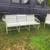 Vintage tubular aluminum vinyl strap patio chair w/ bench A50 6 thumbnail