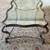 VINTAGE WROUGHT IRON AND BEVELED GLASS COFFEE TABLE 2 thumbnail