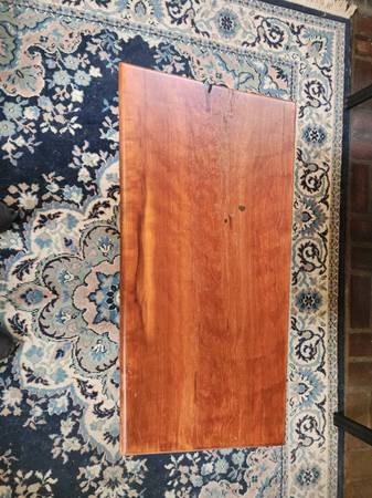 Handmade rustic, solid cherry wood slab bench 1