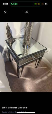 Mirror Side Table set of 2 1