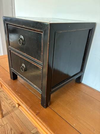 Cabinet Small Black Lacquer 14 3/4" Tall 1