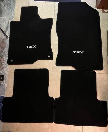OEM 2009-2014 Acura TSX Black Floor Mats Carpet Nylon Front Rear 4PCS Sedan 1