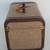 Vintage Tweed Train Case, Leather Trim Clear Plastic Handle 5 thumbnail