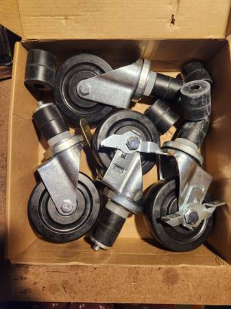 4" Expandable Stem Rubber Casters (4) 1