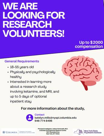 WE ARE LOOKING FOR RESEARCH VOLUNTEERS!