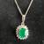 Vintage Necklace Emerald 1.008ct with 0.18 tcw Diamond Platinum 3 thumbnail