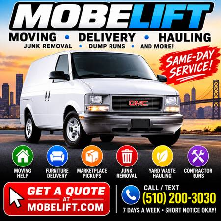 🚐 Cargo Van Moving • Delivery • Junk Removal • Same Day • 1