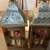 2 Metal Lantern Decorations with glass Outdoor&Indoor, 6.5”x10.5” H Candle H 2 thumbnail