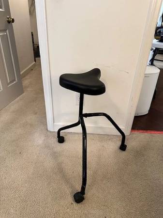 Rolling 3-Leg Stool with like Bicycle seat 1