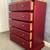 Refinished Pine/Burgundy Chest Of Drawers 4 thumbnail