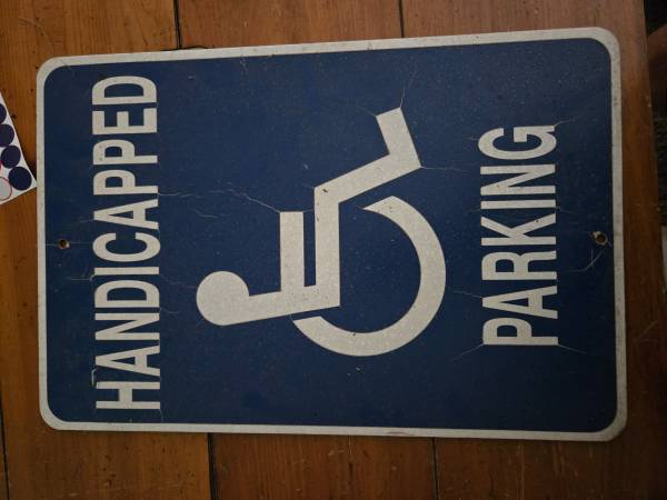 Metal handicap parking sign 1
