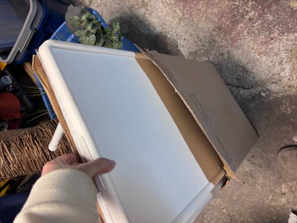 2 new in box bedside folding tables 1