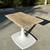 Mid Century Modern White Tulip Side Accent Table Travertine Marble 3 thumbnail