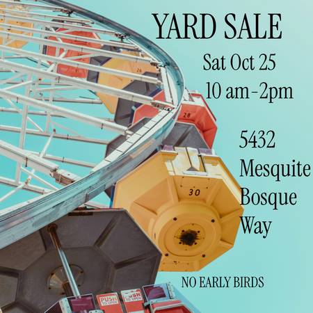 YARD SALE SAT OCT 25 10am-2pm 1