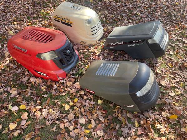 Riding ride on lawnmower tractor hoods 1