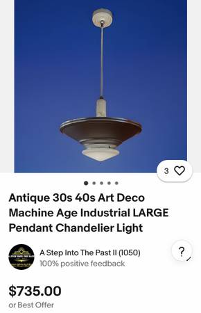 Art Deco/Machine age  Ceiling Lamp 1