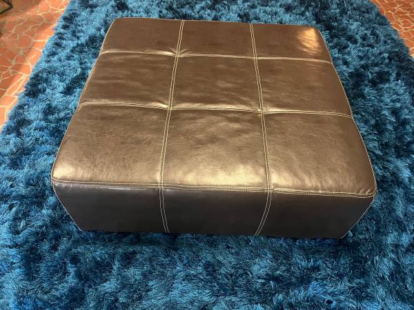 Large Leather Ottoman 1