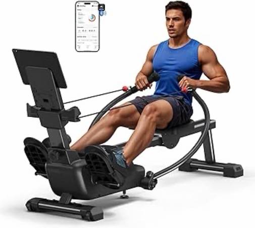 New MERACH Sculls Rowing Machines for Home, Magnetic Rowing Machine with 16-Leve 1