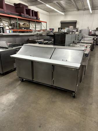 72" 3 Door Mega Top Refrigerated Sandwich Prep Table 1