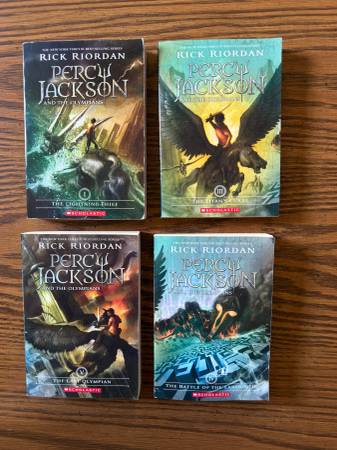 4 Percy Jackson Paperback books by Rick Riordan 1