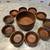 Solid Teak large bowl & 4 small bowls + 6 solid walnut bowls MCM 4 thumbnail