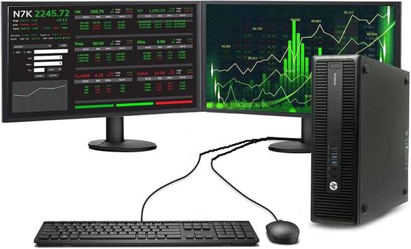 TRADING COMPUTER w/ 2 SCREENS - 16GB RAM + INTEL i7 CPU + SSD 1
