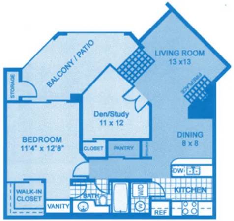 *** 1 Bedroom with Den 1 Bathroom Includes Washer and Dryer*** 1
