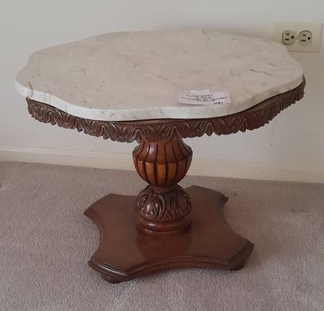 Carved French Provincial Marble Center Table 1