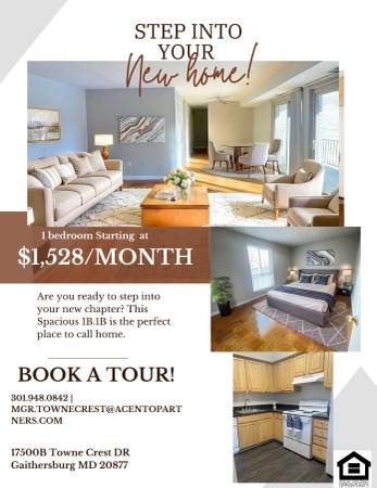 $1,528 / 1br - 712ft2 - $1,528 One Bedroom – Close to Everything! Now Available (Gaithersburg MD)63896156654339121
