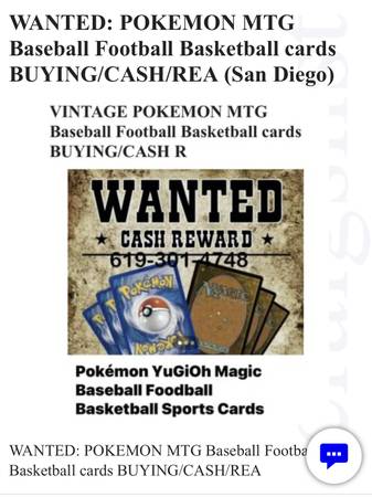 VINTAGE POKEMON MTG Baseball Football Basketball cards BUYING/CASH REA 1