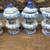 (4) 1960s blue onion - salt, pepper, sugar, creamer w/arrows markings 1 thumbnail