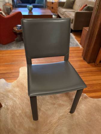 Room & Board madrid dark gray leather dining chair (was $380 with tax) 1