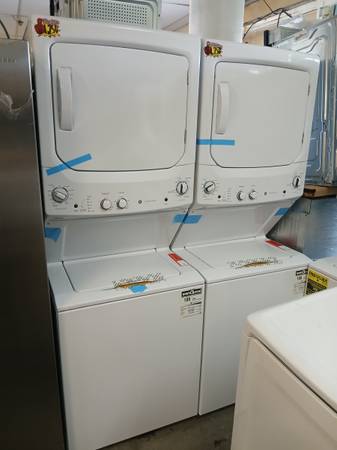 New ! Ge white stackable washer and gas dryer 1