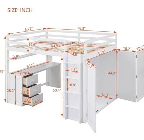 Full-size Loft Bedframe 1