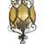 Wrought Iron Hanging Plugin Lamp with Yellow Stained Glass 5 thumbnail