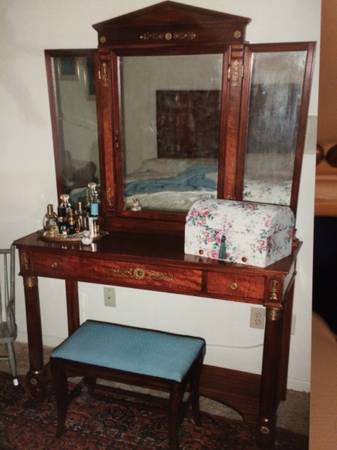 Dressing Table & Mirrors-Empire-Mahogany-Circa 1820-ANTIQUE - REDUCED 1