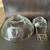 Vintage Clear Glass Chip and Dip Bowl 3 piece set with bracket 5 thumbnail