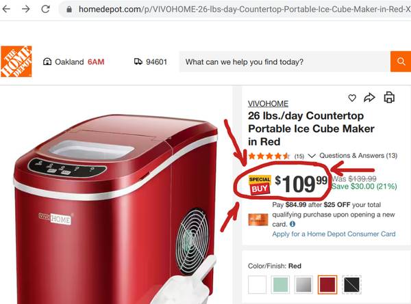 VIVOHOME Countertop Portable Ice Cube Maker 1