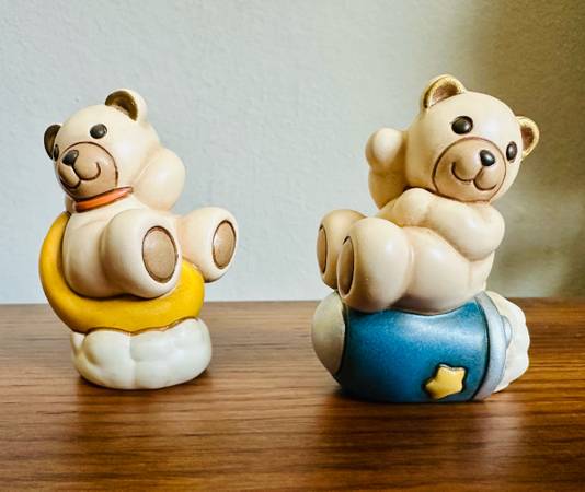 THUN Teddy Thun テディ・トゥーン イタリア フィギュリン 置物 THUN Italy Teddy Astronaut Figurine Lot - Teddy on Moon & Rocket