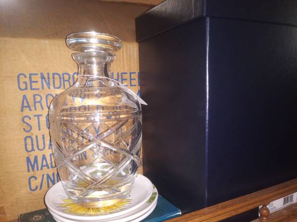 ralph lauren cut lead crystal decanter w/ gift box 1