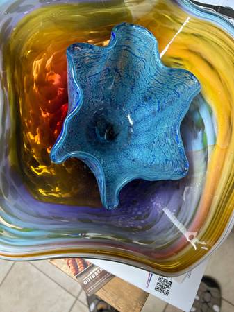 Beautiful Art Glass Bowl Within a Bowl 1