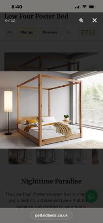 Solid pine modern bed frame 1